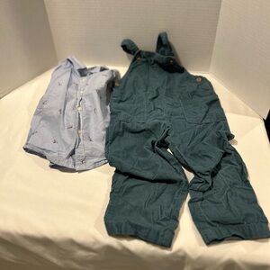 Carter’s 2-Piece Striped Shirt & Corduroy Overall Set